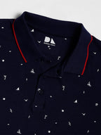 Dennis Lingo MenS Cotton Navy Tropical Polo T-Shirt