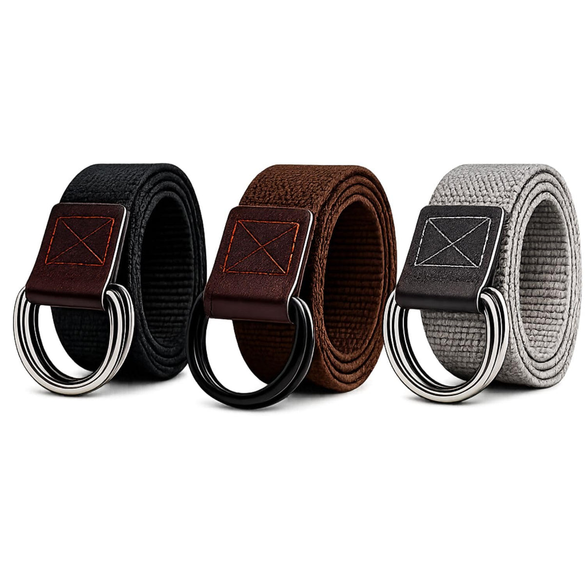 Niddleman Unisex Canvas DRing Belt | Adjustable Cotton Web Belt With Double Metal Ring Buckle | Casual Fabric Belt For Men & Wo 34