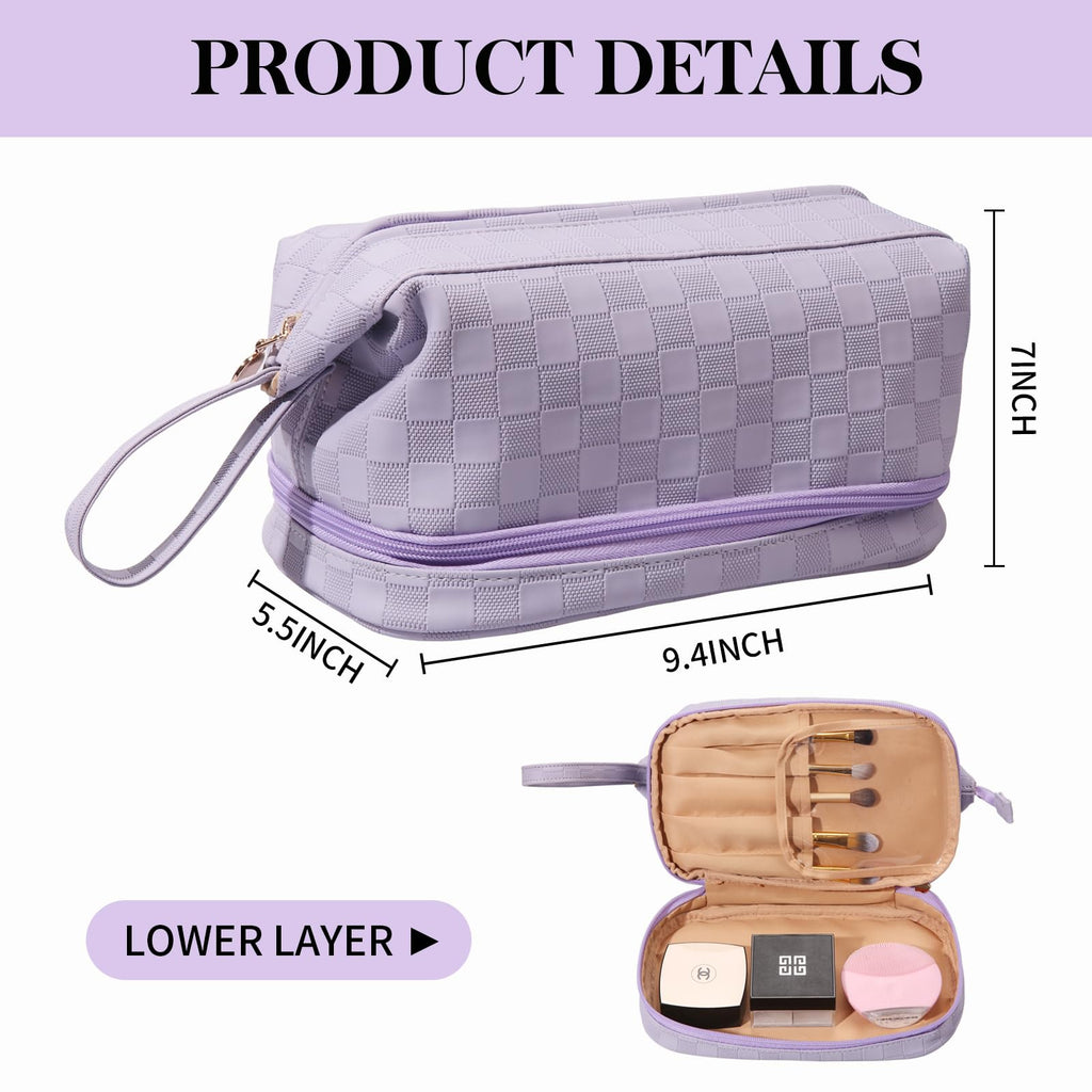 Abiudeng Large Makeup Bag,Waterproof Cosmetic Bag,Make up Travel Bag Essentials,Cute Travel Toiletry Bag for Women Makeup Bag Or
