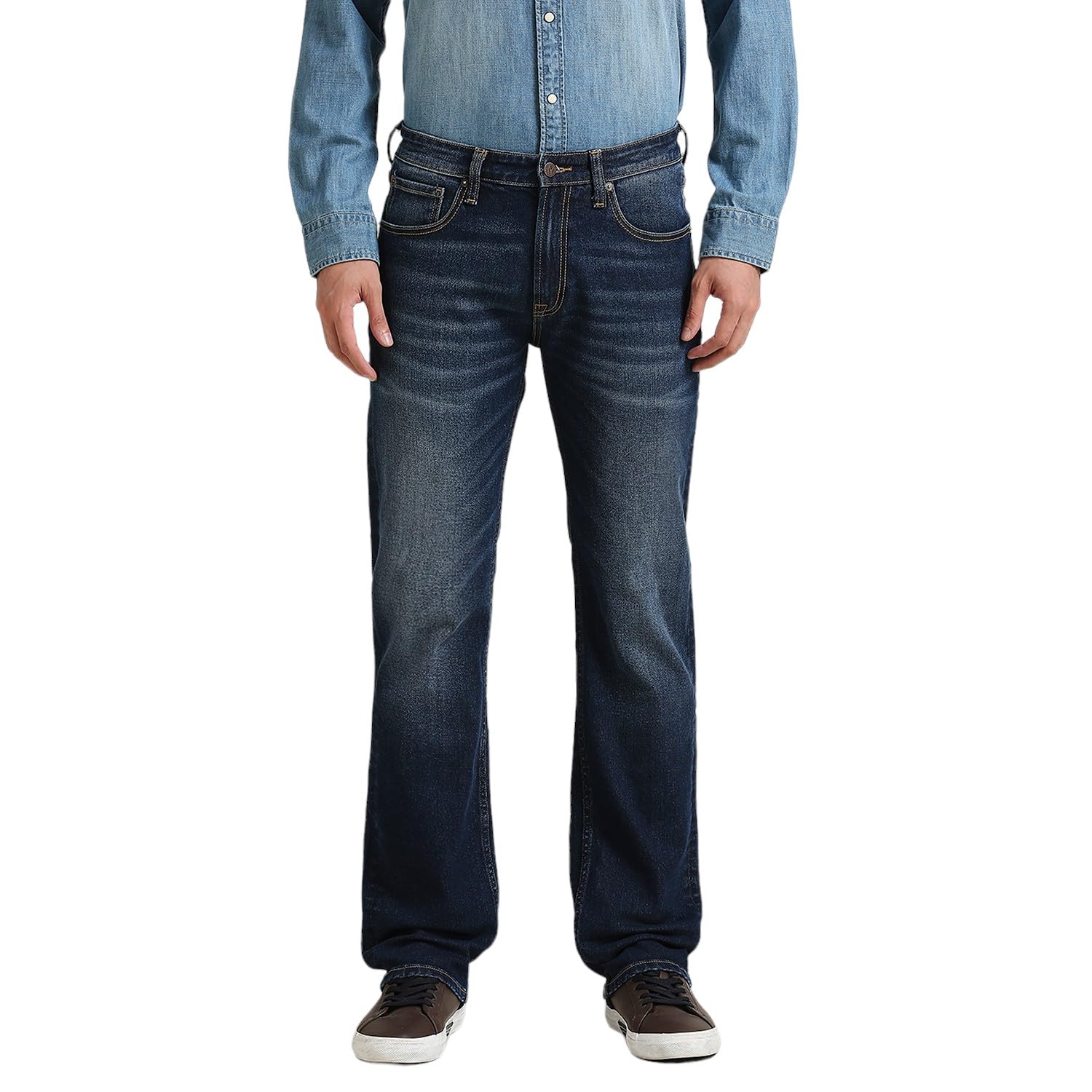 Pepe Jeans MenS Regular Jeans (Pm207809Q033_Dark Used_Mid Indigo Blue