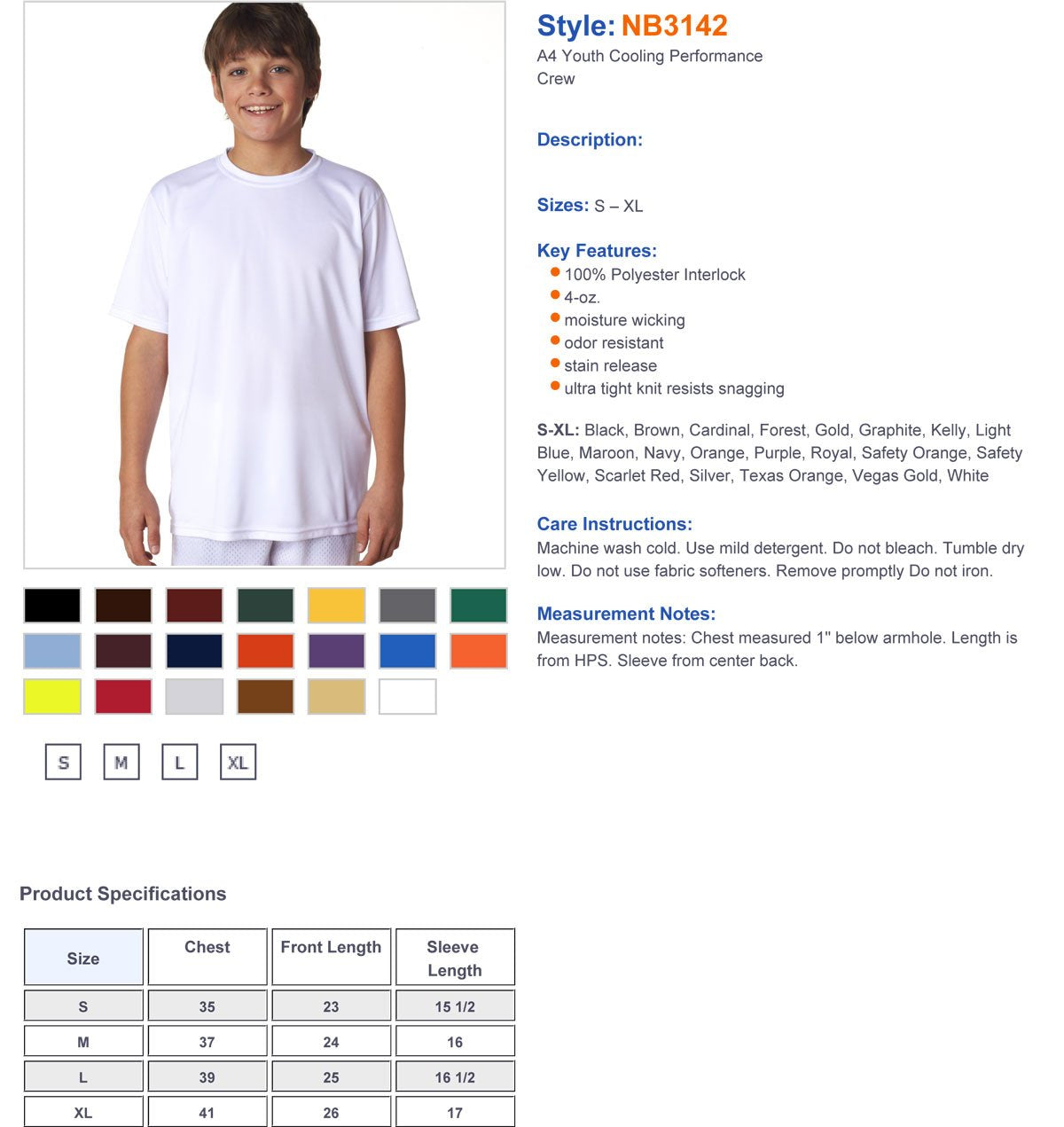 Youth cooling Performance T-Shirt - gRAPHITE - S(D0102H7KS8X)