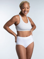 Fruit of the Loom Women's Eversoft Cotton Underwear Multipacks, Tag Free & Breathable, Available in Plus Size, Brief-White, 6