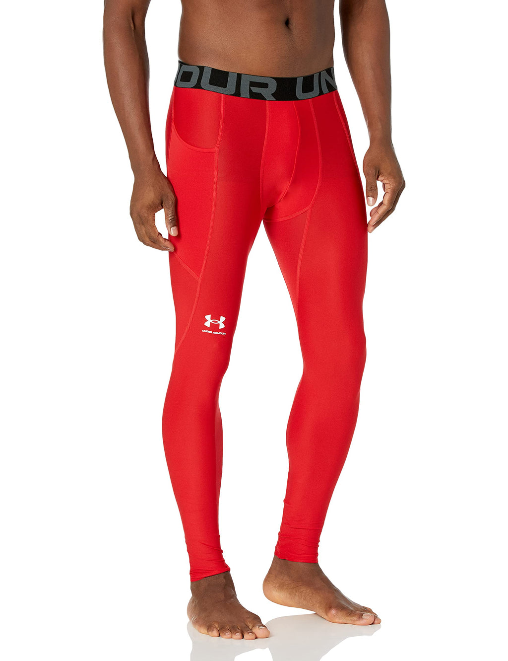 Under Armour Men's HeatGear Armour Leggings, Red (600)/White, Medium