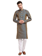 Jompers Mens Jacquard Woven Design Kurta Pyjama Set