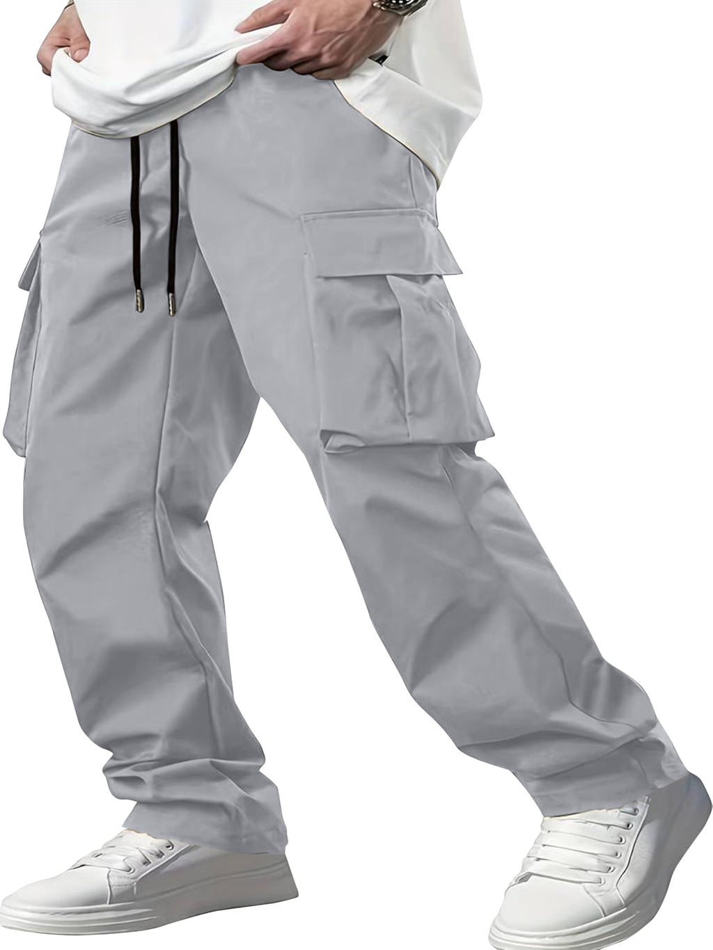 Indoprimo MenS Regular Casual Pants (B0Dfpkwp7B_Grey