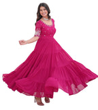 Fashion Basket Anarkali Gown For Women Pink