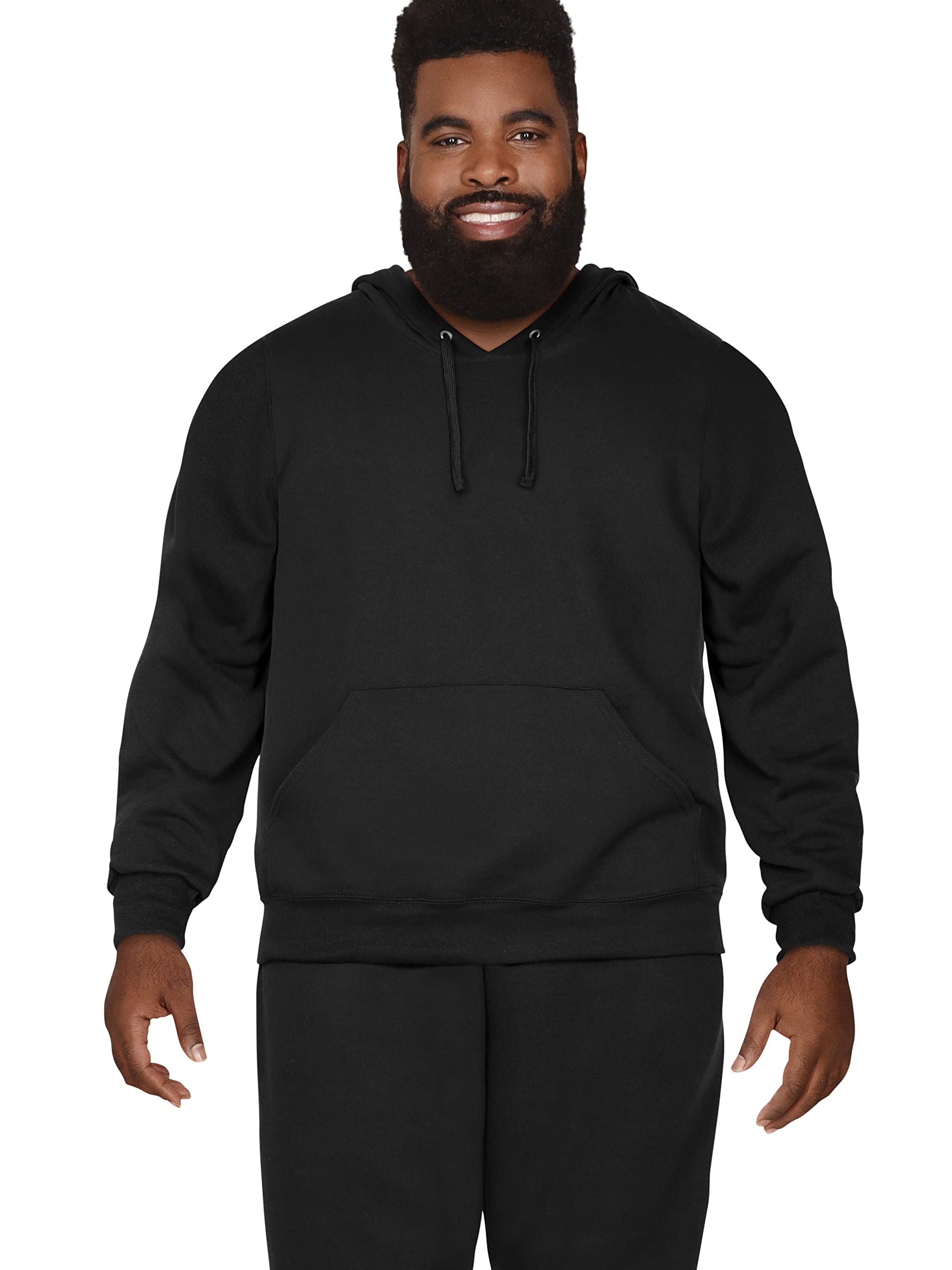 Fruit of the Loom Eversoft Fleece Hoodies, Moisture Wicking & Breathable, Hooded Sweatshirt, Black Pullover, Large