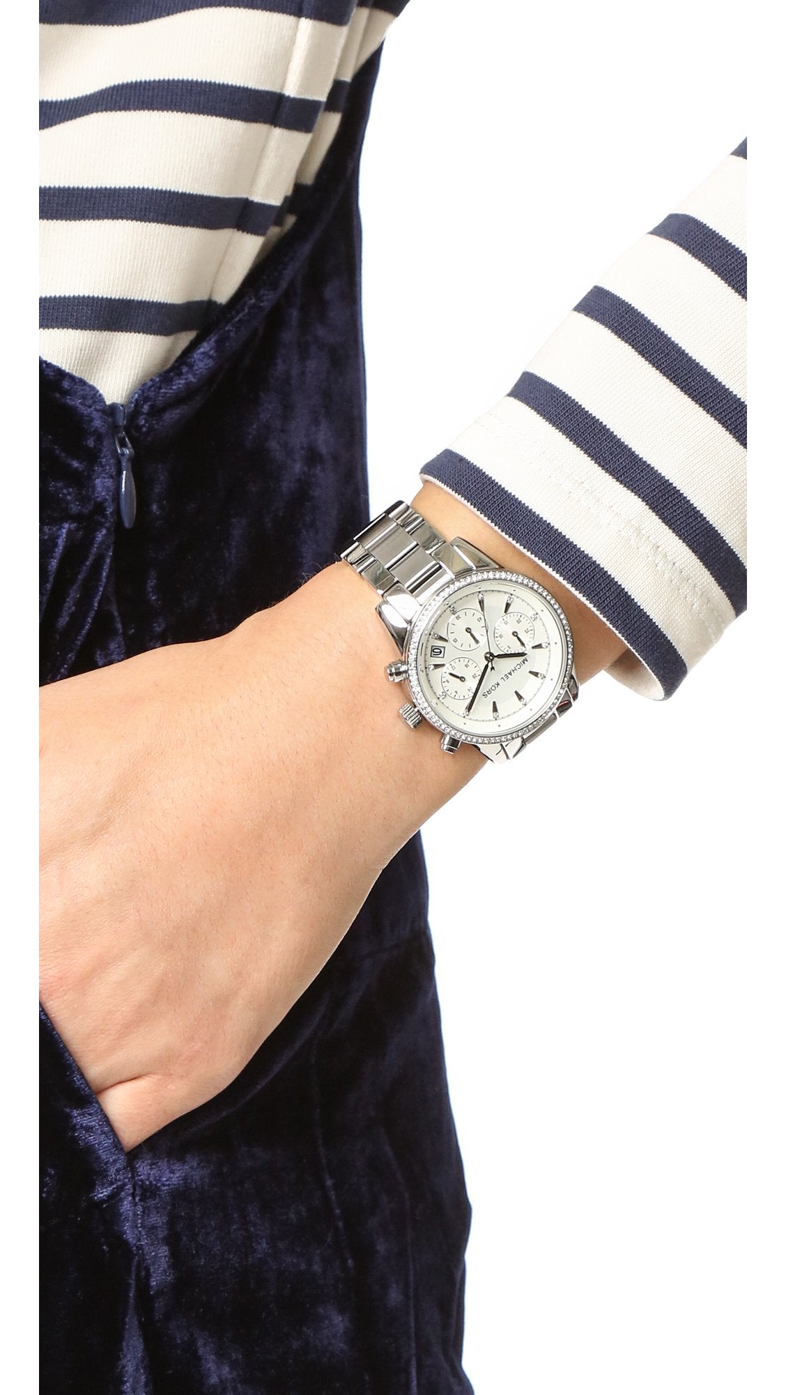 Michael Kors Ritz Chronograph Silver-Tone Stainless Steel Women's Watch (Model: MK6428)