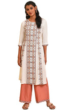 W For Woman Ecru Geometric Print Plus Size Summer Kurta_23Few18707G-312739_4Xl