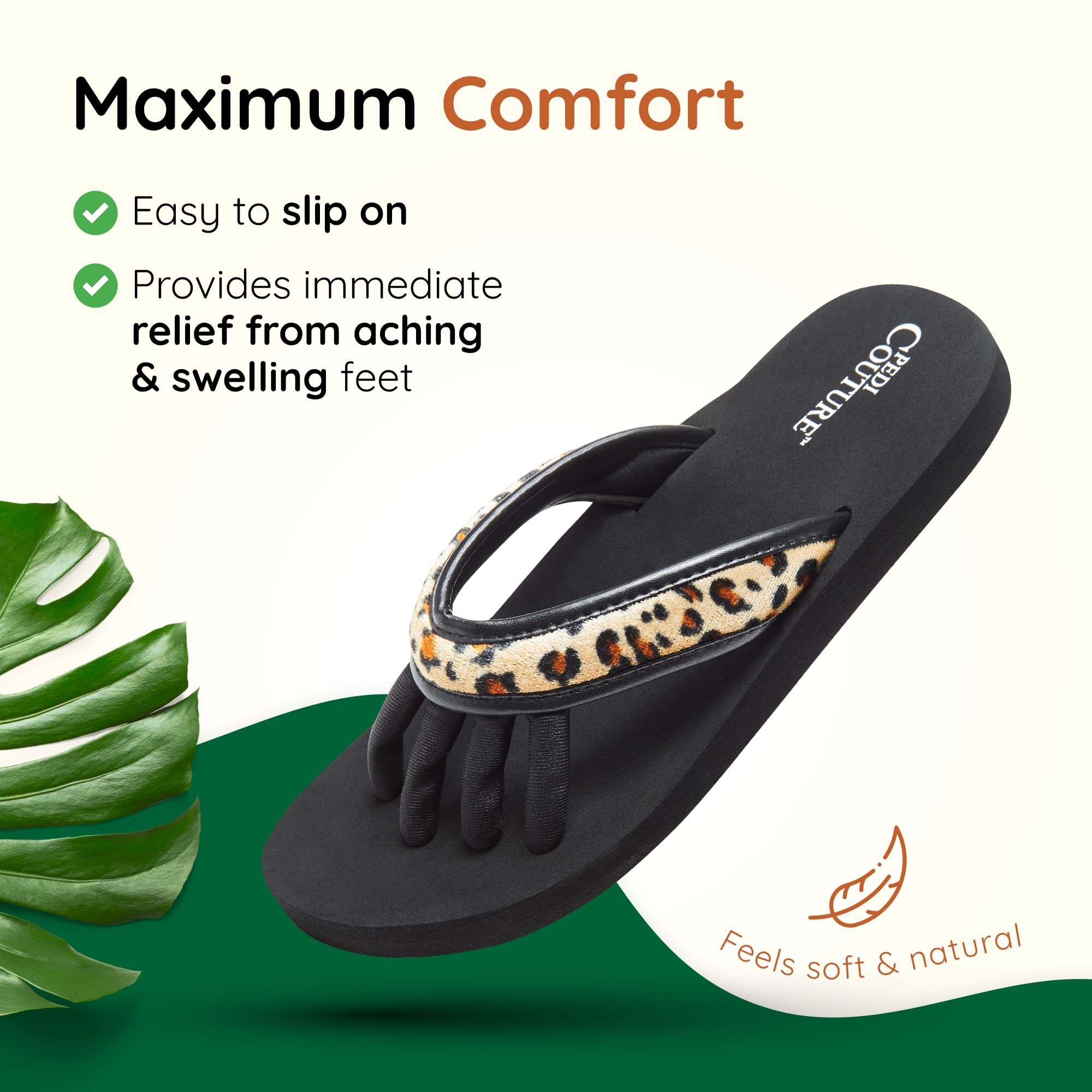Pedicure Sandals with Built In Toe Separators for Women - Comfortable Spa Style Flip Flops for Home, Salon, Yoga & Gym Use - Ide