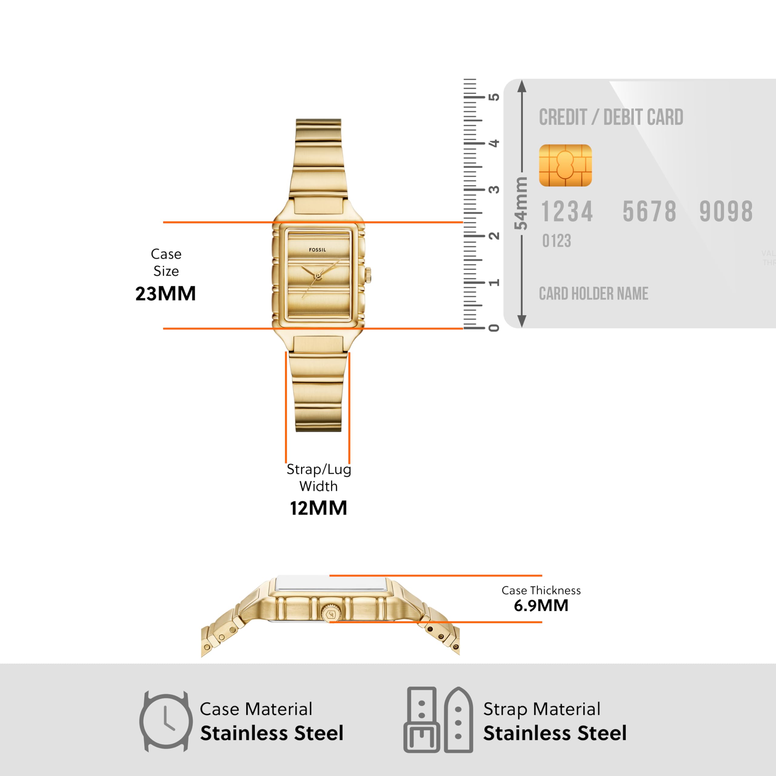 Fossil Women's Raquel Three-Hand Gold-Tone Stainless Steel Watch
