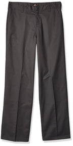 Dickies Boy's Big Flex Waist Flat Front Pants, Charcoal, 10 Husky