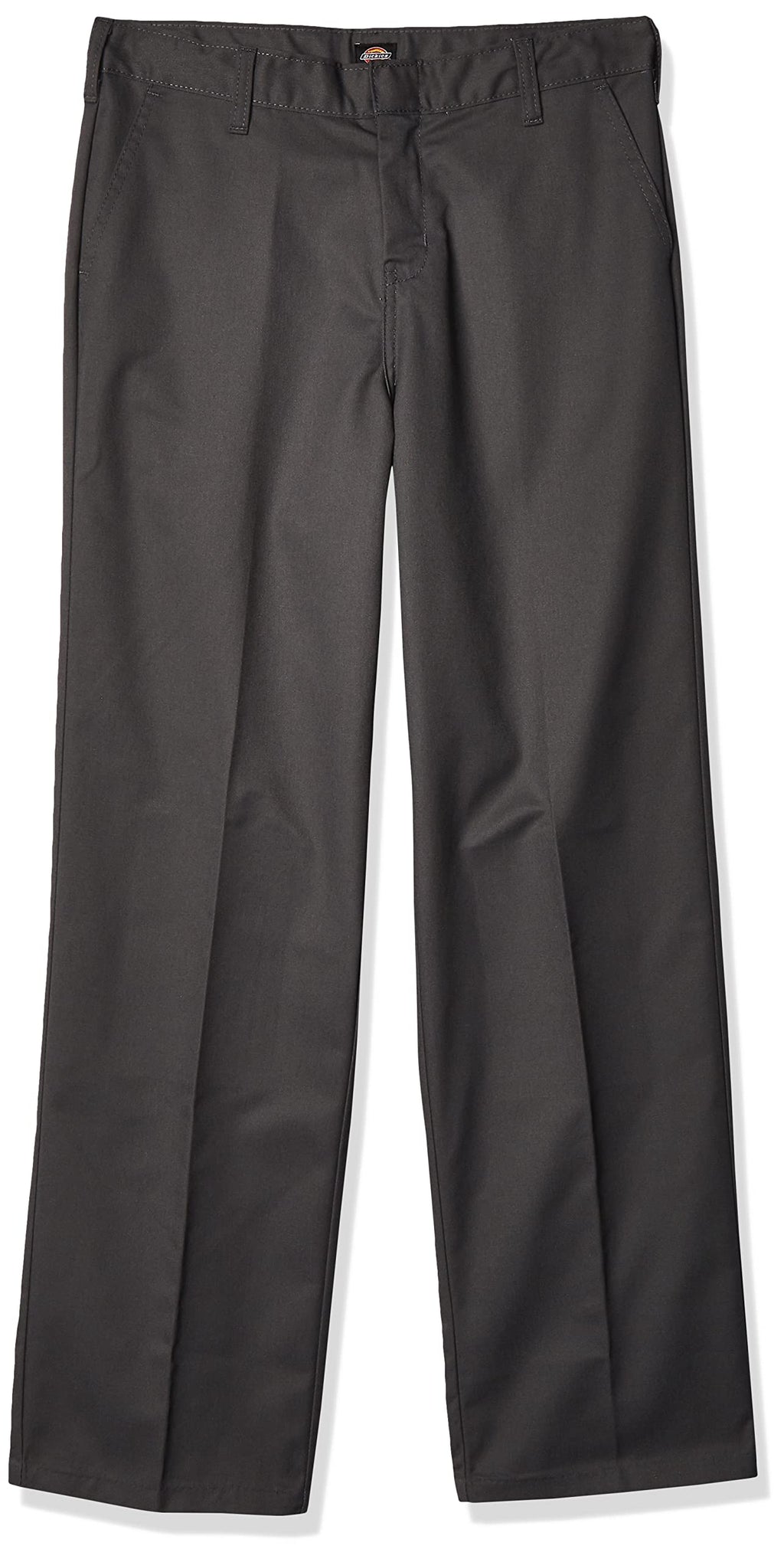 Dickies Boy's Big Flex Waist Flat Front Pants, Charcoal, 16 Husky