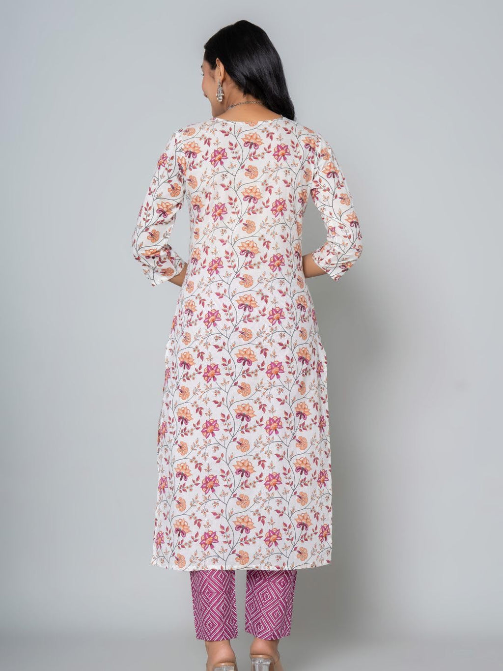 rytras Womens Cotton Printed Straight Kurta with Pant