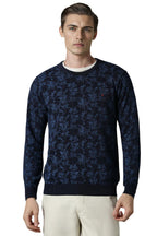 Louis Philippe MenS Cotton Crew Neck Sweater (Lrswcrgfr64688_Navy