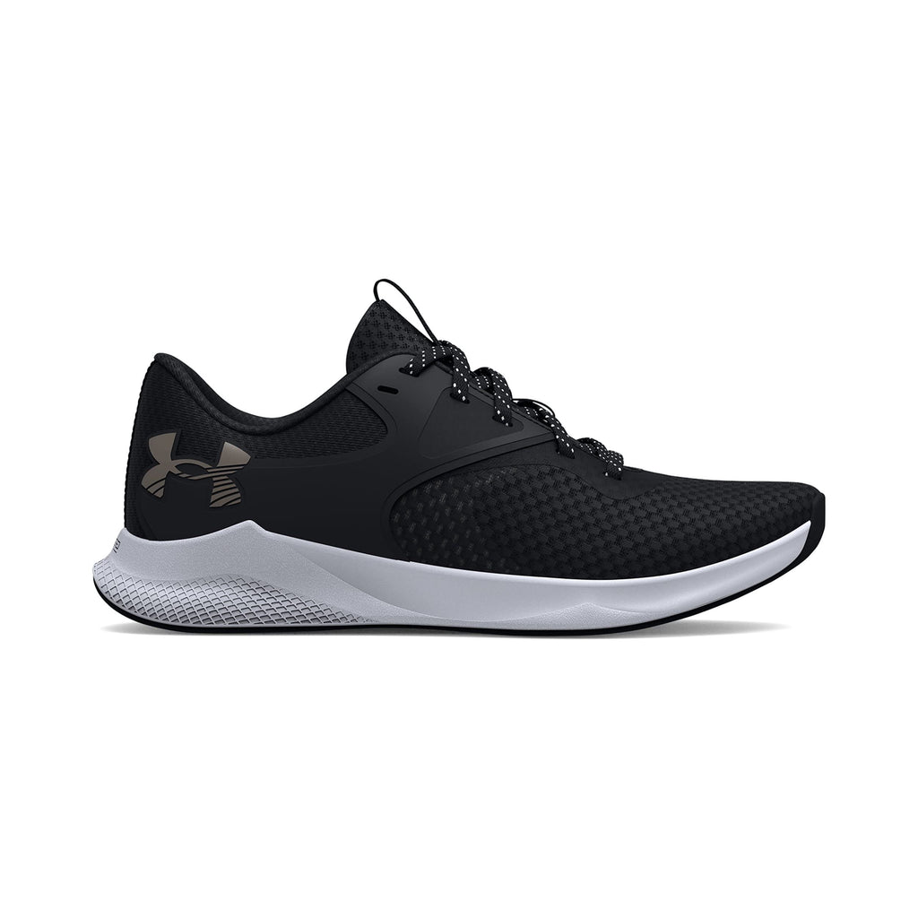 Under Armour Women's Charged Aurora 2, Black/Metallic Warm Silver, 9.5 Medium US