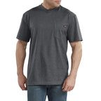 Dickies mens Heavyweight Crew Neck Short Sleeve Tee Henley Shirt, Charcoal Gray Heather, Medium US