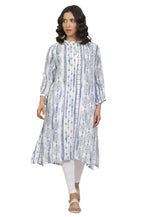 W For Woman White And Blue Printed Kurta And Pants Set_23Auws19907-121806_M