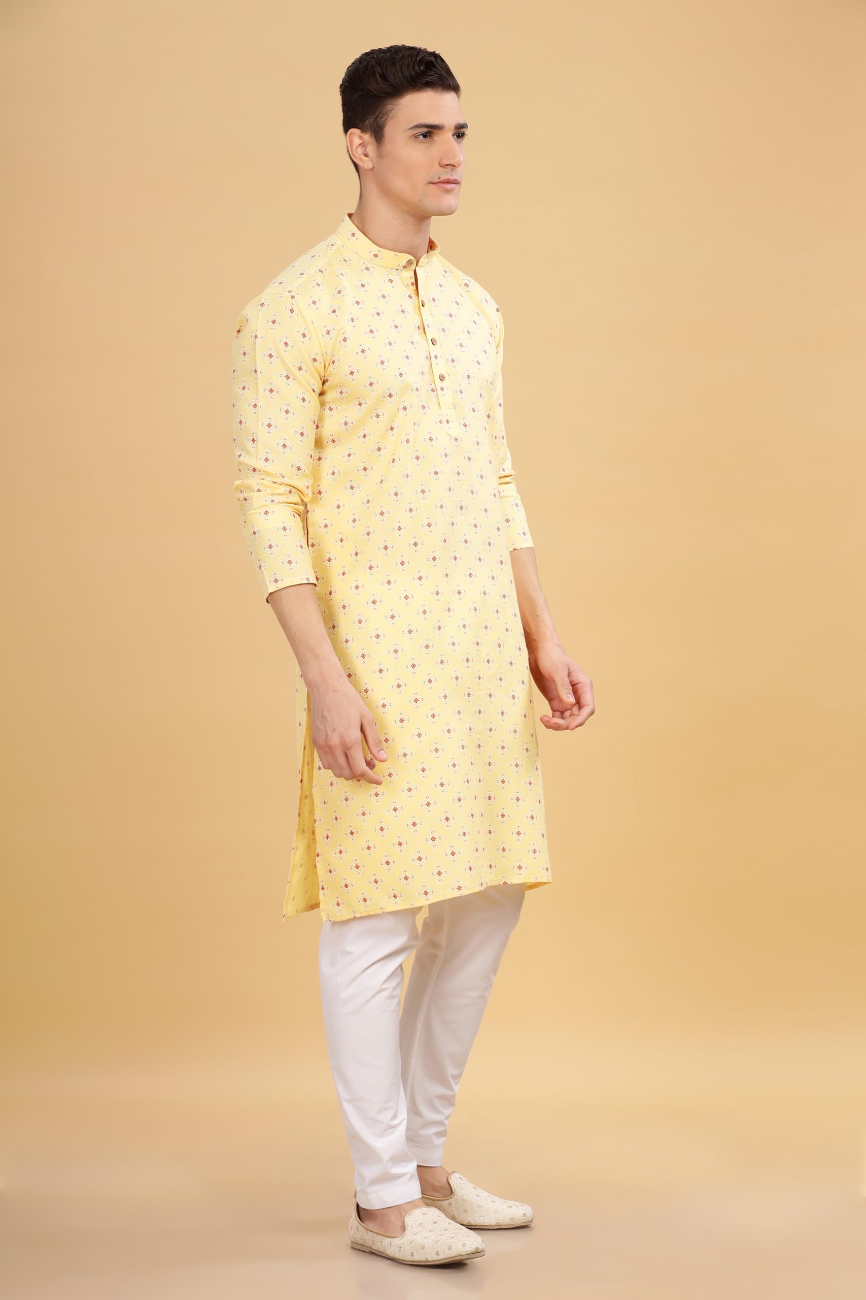 Be Active MenS Traditional Printed Full Sleeves Kurta || Cotton Kurta For Men || Men Kurta For Wedding || Kurta For Men (C-Rf00