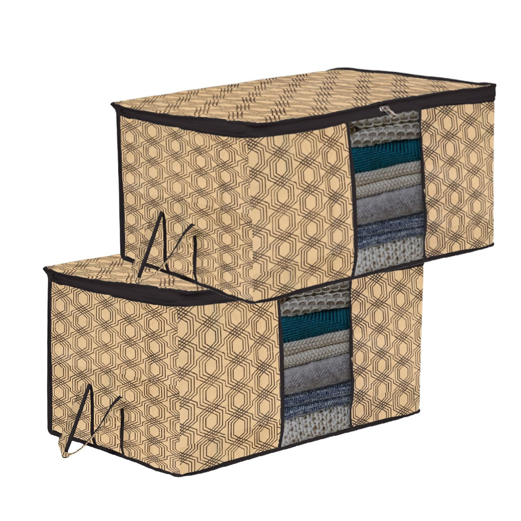 Kuber Industries Underbed Storage Bag | Clothes Storage Bag | Blanket Cover With Clear Window | Zipper Closure & Handle Cloth Or 64-48