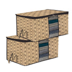 Kuber Industries Underbed Storage Bag | Clothes Storage Bag | Blanket Cover With Clear Window | Zipper Closure & Handle Cloth Or 64-48