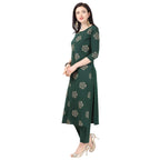 Nainvish Crepe Stitched Kurti With Pant Set For Women
