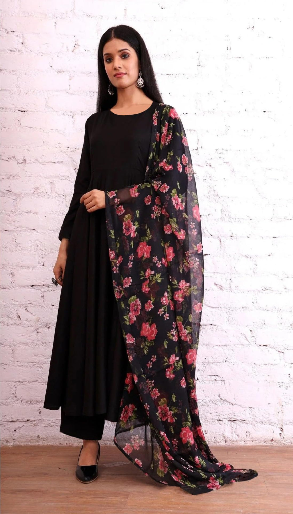 Toochki Ethnic Wear Gown Set For Women | Gown For Women Ethnic Gown With Dupatta| Cotton Ethnic Gown With Dupatta And Pant Set |