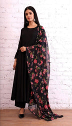 Toochki Ethnic Wear Gown Set For Women | Gown For Women Ethnic Gown With Dupatta| Cotton Ethnic Gown With Dupatta And Pant Set |