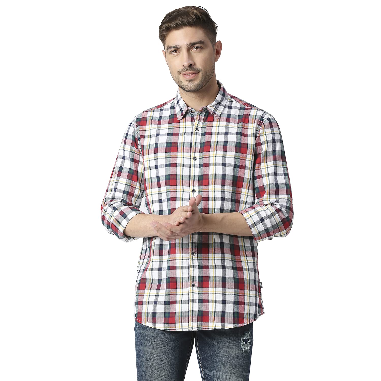 Pepe Jeans Sandbox Ls Yarn Dyed Checks, Red, L