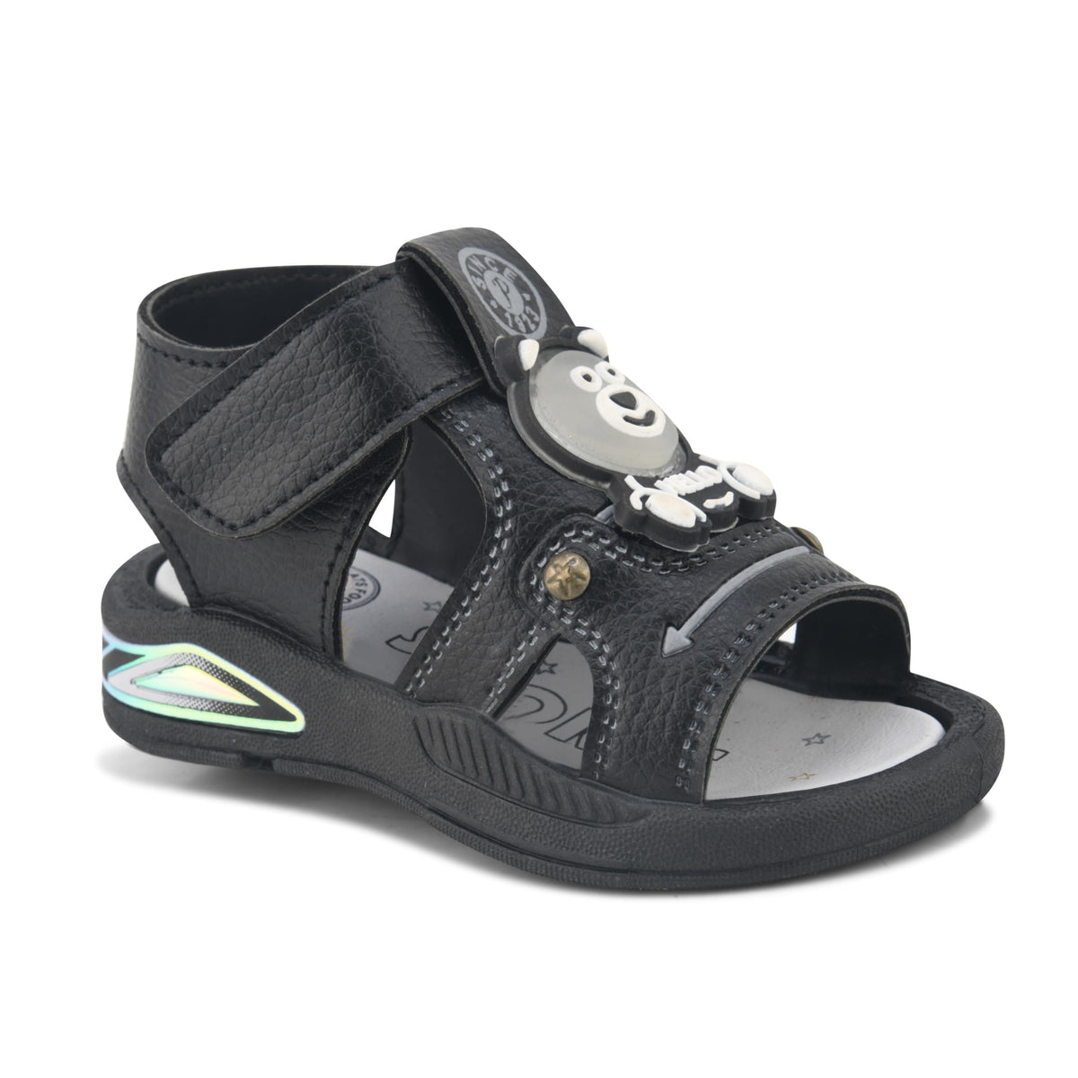 Kats Kids ChuChu Sound Musical Sandals Jingle15 For Baby Girls And Boys Age 624 Months (Black) 21-24
