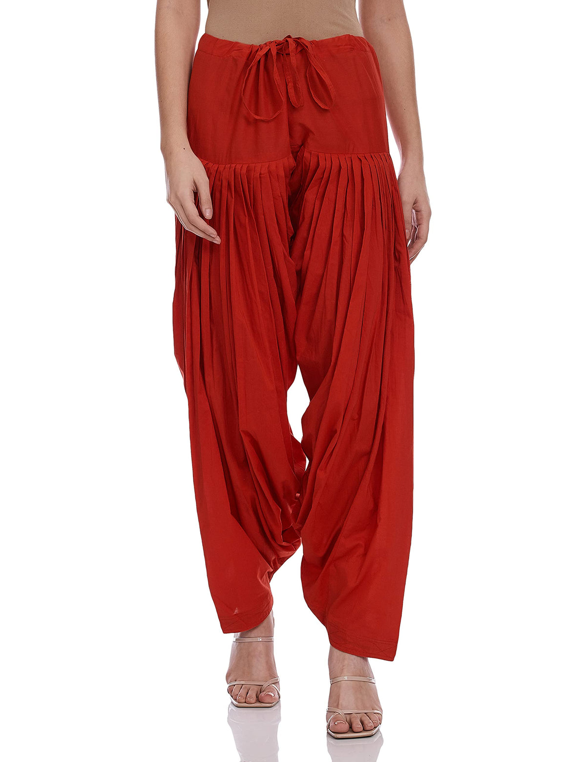 Aurelia WomenS Tailored Fit Cotton Patiala Pants (Crk60025-00350_Red_Fs_Red_Free Size)