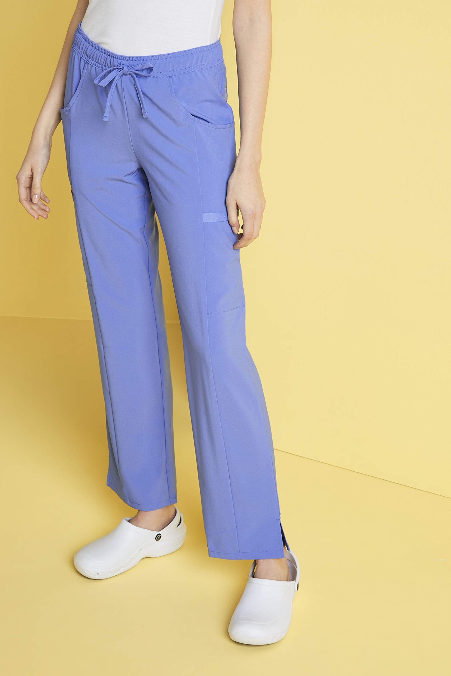 Dickies EDS Essentials Scrubs for Women, Drawstring Cargo Scrub Pants with Four-Way Stretch and Moisture Wicking DK010, XL, Ciel