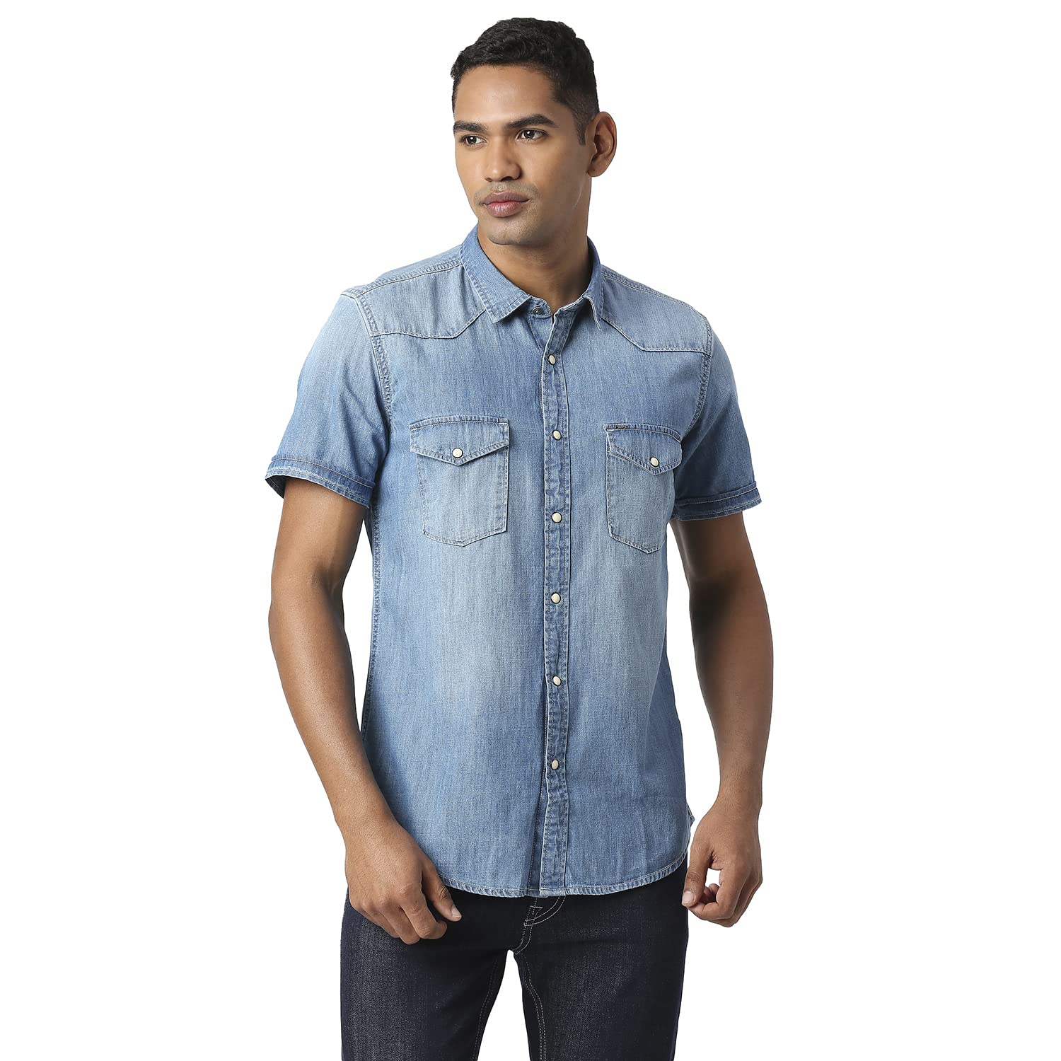 Pepe Jeans MenS Regular Fit Shirt (Pm308001G22000Xl_Mid Wash