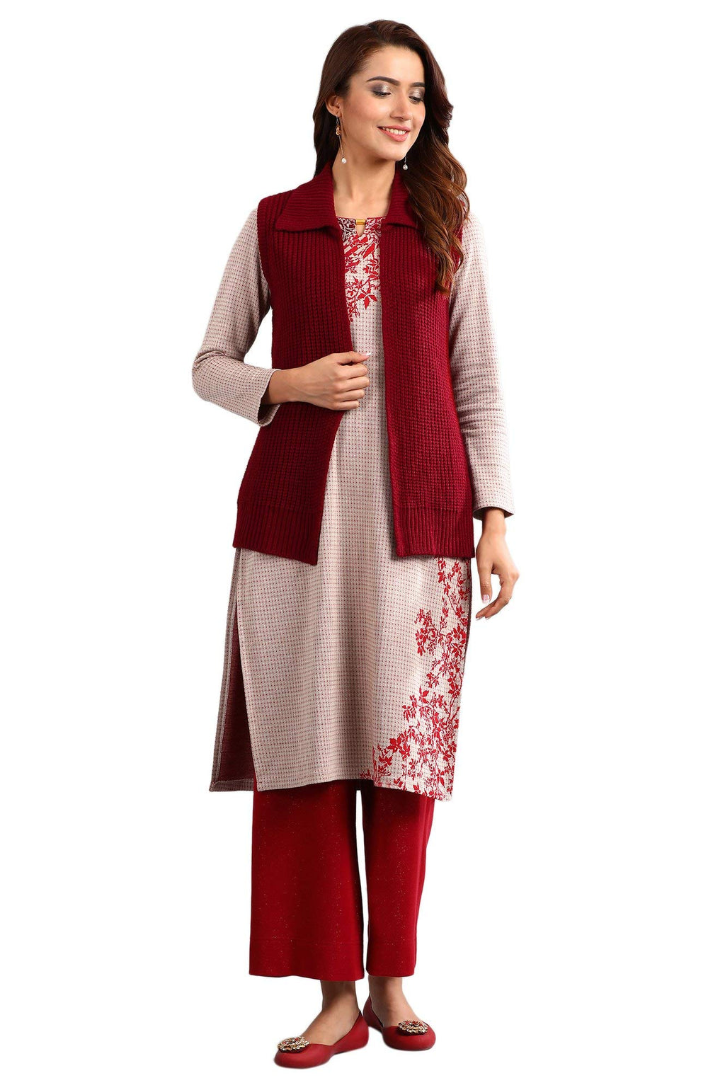 Aurelia Womens Wool Sweater (19NOA40043-700834, Red, Small)