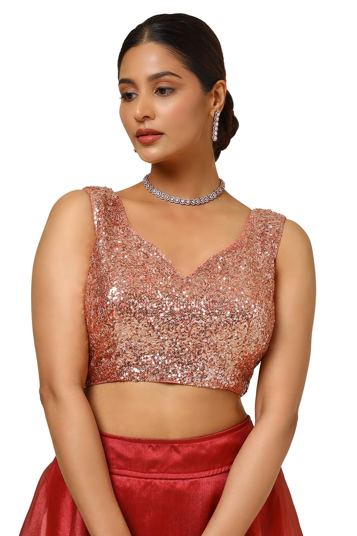 Soch Women Georgette Embellished Sleeveless Regular Fit Blouse