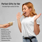 RIMRIVA Gold Bracelets for Women Trendy Cross Love Bangle Stack Stainless Steel Jewelry Anniversary Graduation Her Christmas Bir