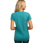Bamboo Crew Tee - Tropical Teal Heather by Cariloha for Women - 1 Pc T-Shirt (XL)