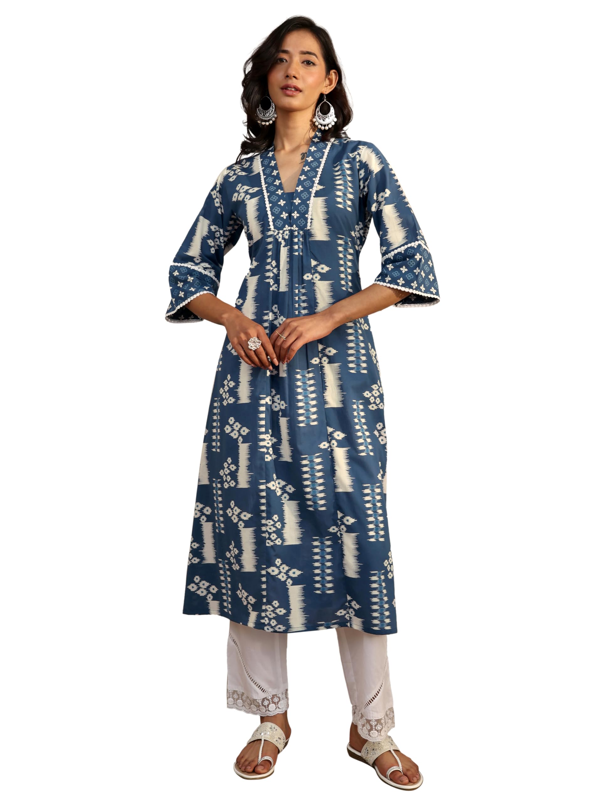 Libas Printed Cotton A-Line Kurtas (43098XL)