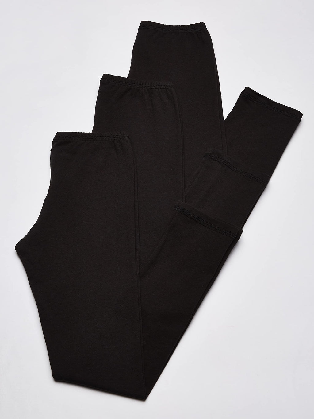 Hanes Little Girls' Leggings (Pack of 3), Ebony, Medium