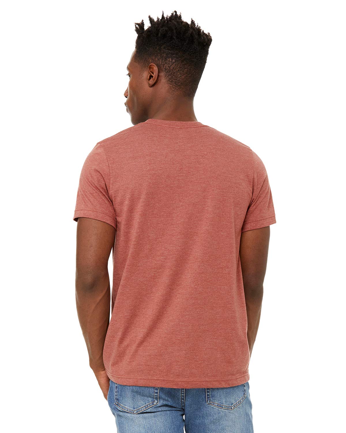 Unisex Sueded T-Shirt - HEATHER RED - XS(D0102H7KPM2)