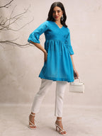 Ketch Women 3/4 Sleeve Regular Fit Tunic KHTN000015 Blue XL