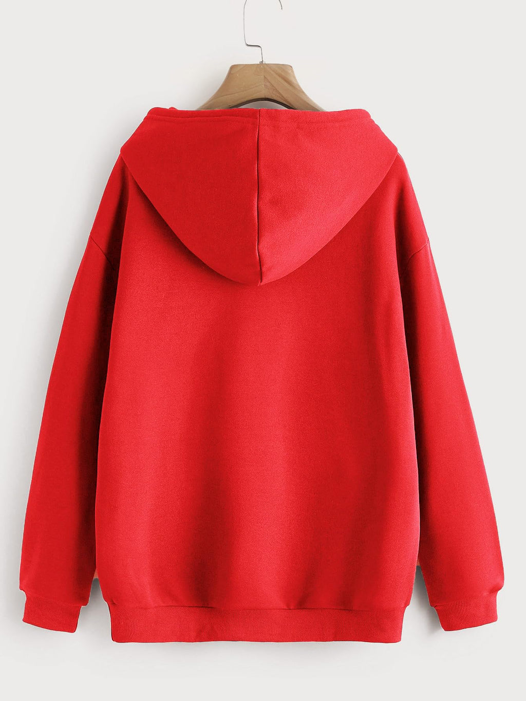 Kotty Women Full Sleeve Hooded Printed Sweatshirt Blood Red