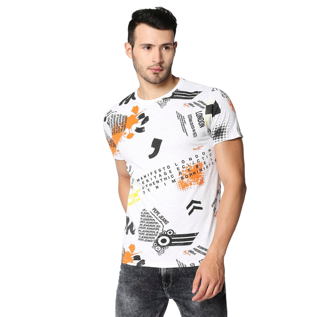 Pepe Jeans MenS Fitted T-Shirt (Pm508805_White S)