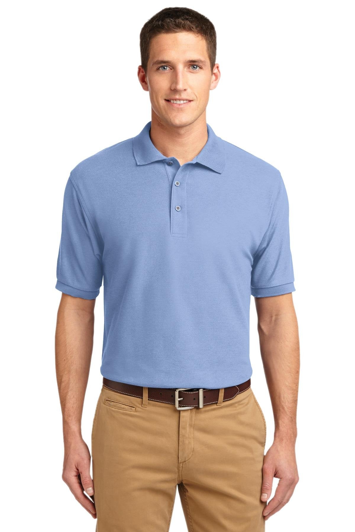 Port Authority Tall Silk Touch Polo. TLK500 Light Blue