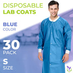 AMZ Medical Supply Disposable Lab coats for Adults Small, Blue SMS Medical PPE Disposable clothing 100 Pack, Waterproof Lab coat