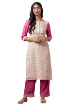 W For Women Light Pink Cotton Dobby Kurta In Round Neck_22Few17454-312218_Xs