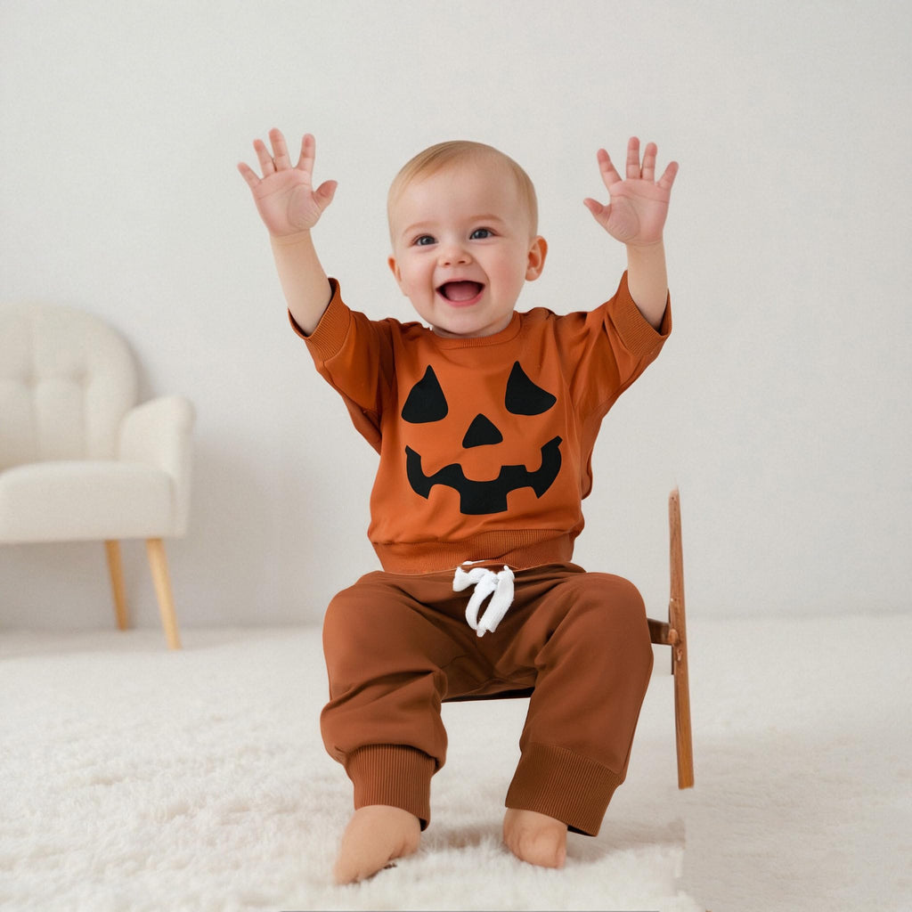 LIOMENGZI Infant Baby Boy Halloween Pants Outfits Long Sleeve Shirts Pumpkin Sweatshirt Pants Infant Boys Fall Winter Clothes Se