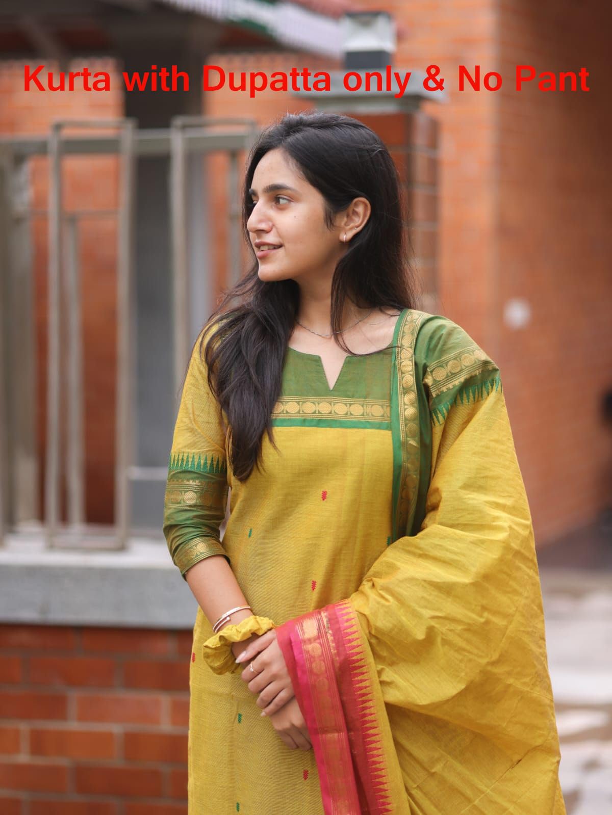 ANNI DESIGNER Womens Rayon Viscose Straight Printed Kurta with Dupatta (Kozikod Yellow_XL_Yellow_X-Large)