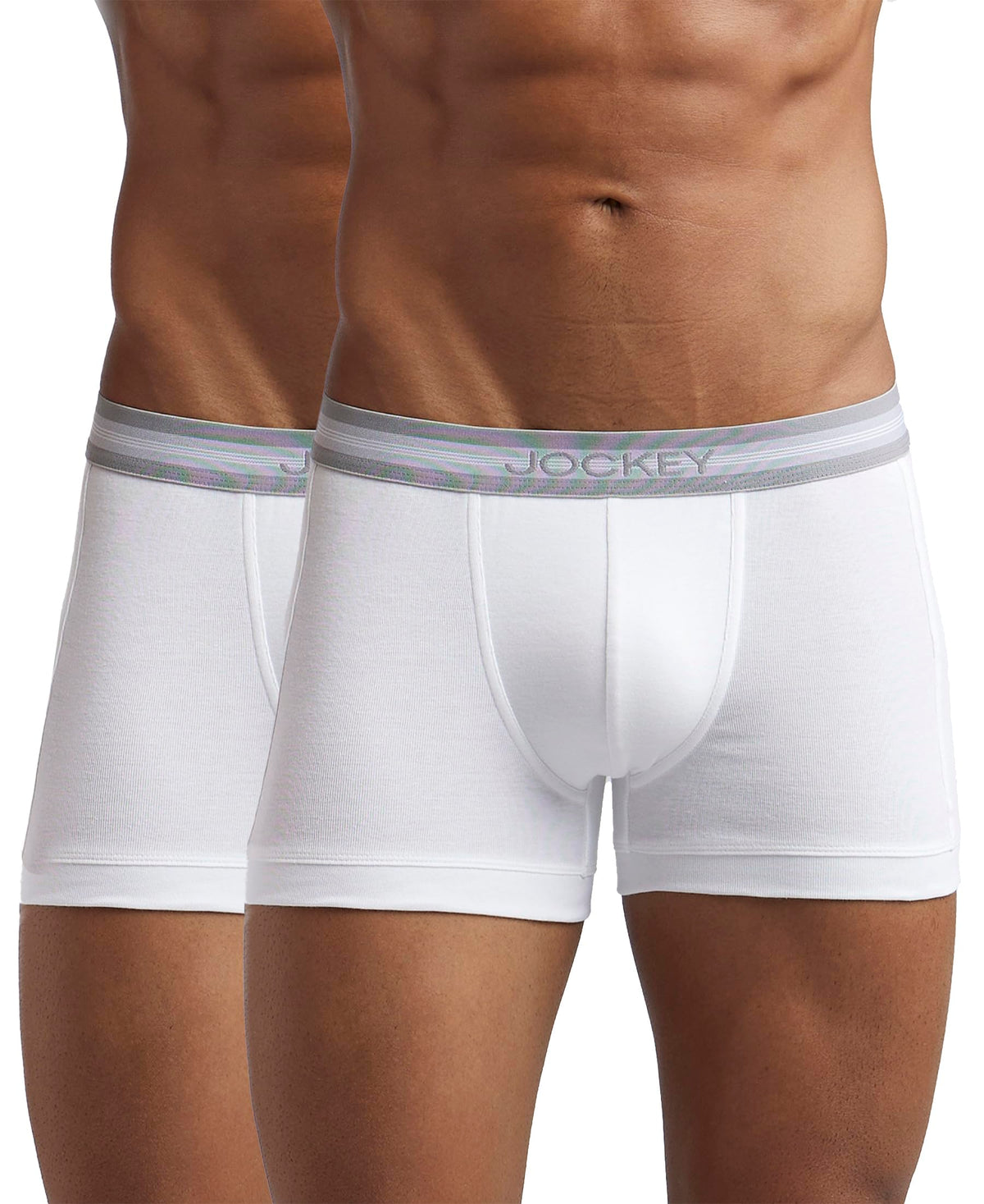 Jockey 1015 MenS Super Combed Cotton Rib Solid Trunk With Stay Fresh Properties (Pack Of 2)_White_M