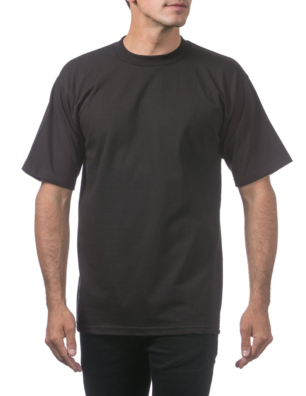 Pro Club Men's Heavyweight Cotton Short Sleeve Crew Neck T-Shirt, Black, 2X-Large